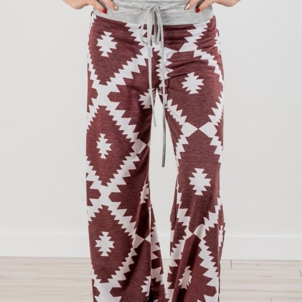 Aztec print cotton lounge pants NWOT